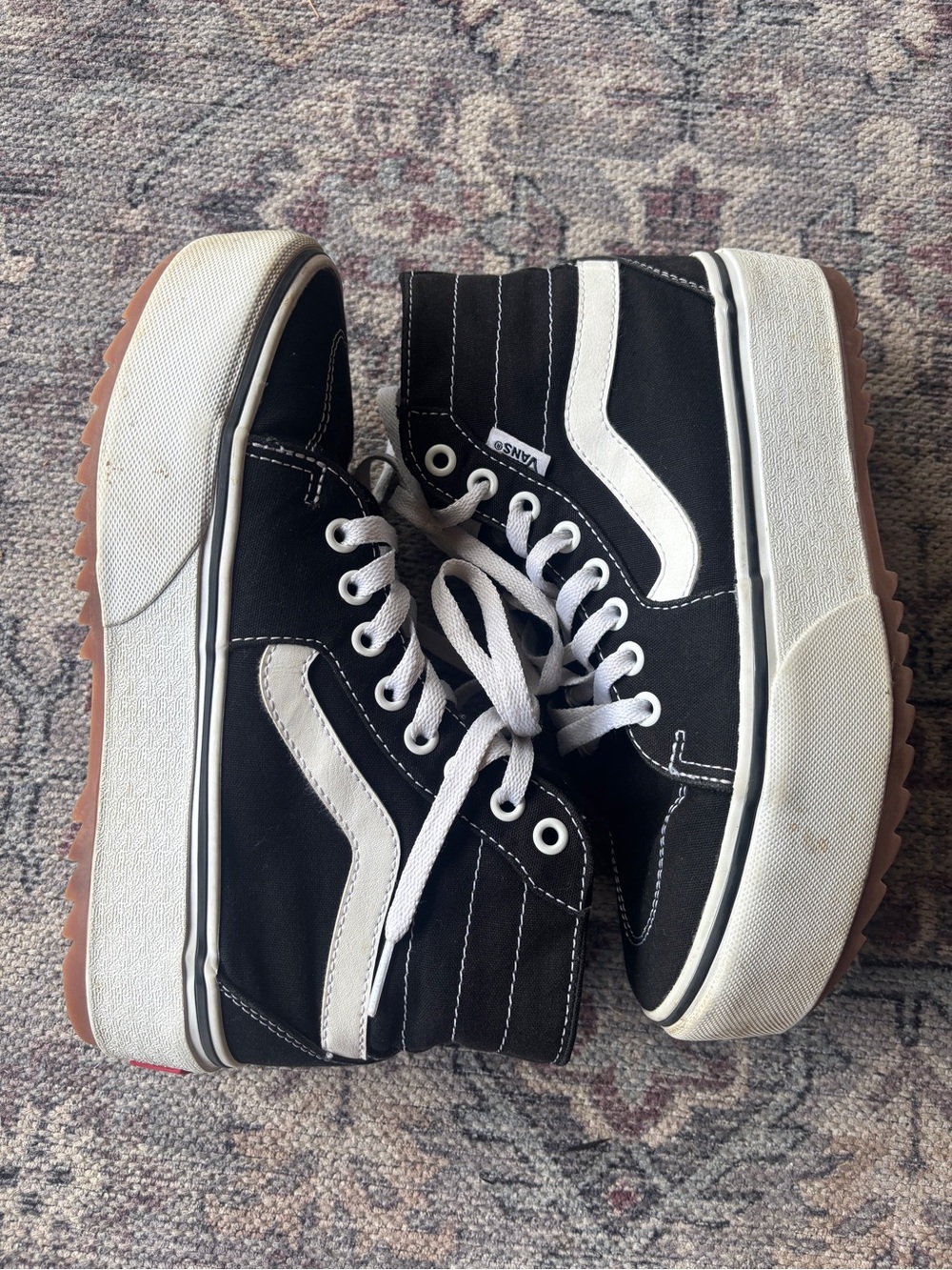 Chunky Vans Black and White Platform Sk8-Hi MTE Sneakers